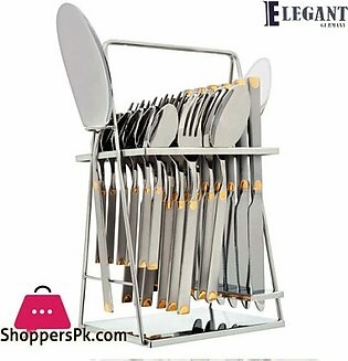 Elegant Stainless Steel Cutlery Set (Half Dot) 26 – Pieces –  FF15-26GS