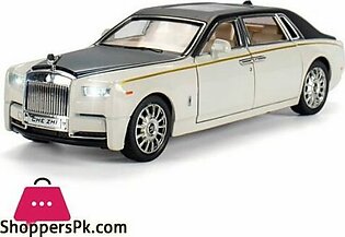 Rolls Royce Phantom Model Car Toy With Light Pull Back 22cm Metal Simulation Toys Vehicle For Childrens Gifts 1:24