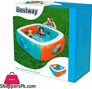 Bestway 51132 Two-Tone Inflatable Kiddie Pool with Windows
