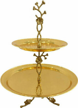 Orchid Gold Plated 2 Tier Cake Stand – CD6107