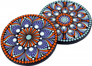 Hand-Painted Coasters – Pair
