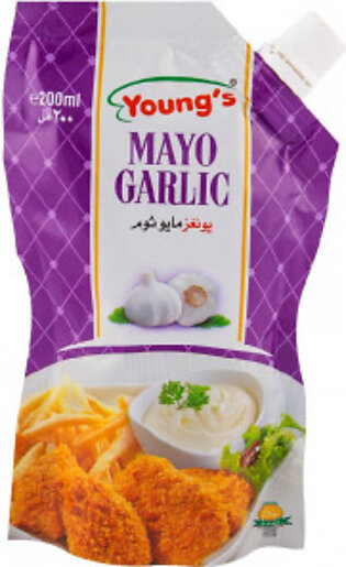 Young's Mayo Garlic Pouch 200ml