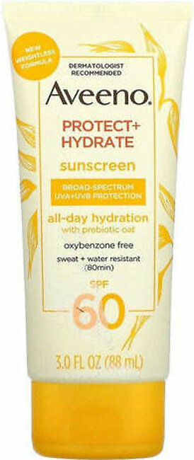 AVEENO PROTECT + HYDRATE SPF 60 Sunscreen Lotion 88ml SWEAT+WTAER RESISTANT