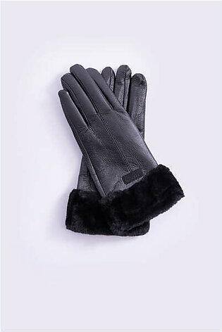 GLOVES WITH FUR DETAIL