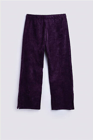 FLARED CORDUROY PANTS WITH SLIT