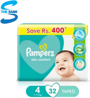 Pampers Baby Dry Diapers Large Size 4, 32 Count