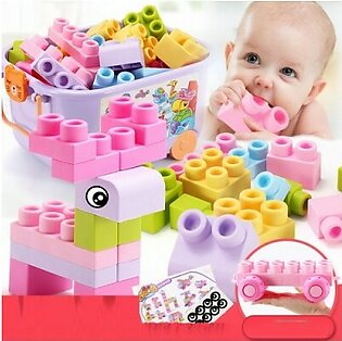 Baby Soft Plastic Large Size Particle Bricks Compatible Touch Hand Teethers Blocks DIY Rubber Building Block Education Toy