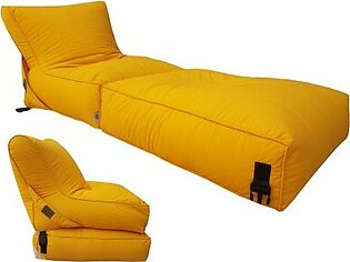 Relaxsit Wallow Flip Out Lounger Bean Bag Bed Chair - Fabric Sofa Bed - Yellow