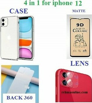 4 In 1 iPhone 12 Deal (Case+Matte Protector+Lens+Back Protector )