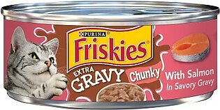 Purina Friskies Cat Food with Salmon In Savory Gravy Chunky 156g