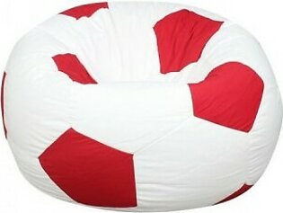 King Size Fabric Football Bean Bag Chair - White Red