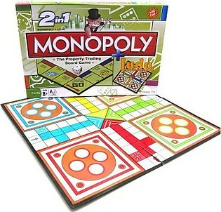2 In 1 Monopoly Property Trading + Ludo Board Game