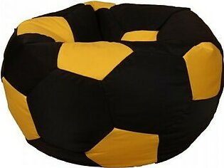 King Size Fabric Football Bean Bag Chair - Black Yellow