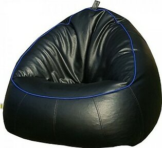 Trio Bean Bag Sofa Chair Leather For Children And Adults Room Furniture Bean Bag - Black