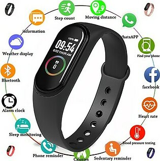 Black M4 Smart Band Wristband Heart Rate Blood Pressure Monitor