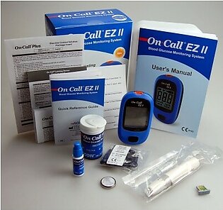 On Call EZ II Gluco Meter , Blood Sugar Test machine With 10 Strips Free