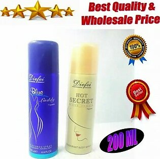Pack Of 2 Blue Lady & Diefei Secret Body Spray For Women - 200ml