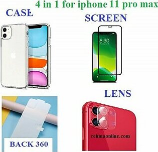 4 In 1 iPhone 11 Pro Max Deal (Case+Glass Protector+Lens+Back Protector )