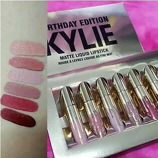 KYLIE Matte Liquid Birthday Edition Lipsticks. (Pack of 6 pec)
