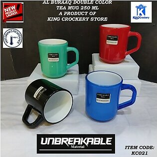 6 Pcs AL BURAAQ Double Color Acrylic Mug Set / 250 ML Tea Mug /Coffee Mug/ Kawa Mug