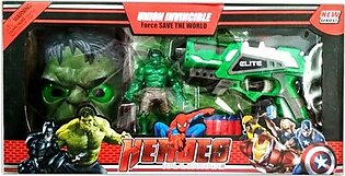 Avengers Hulk Mask Action Figure Nerf Gun Set