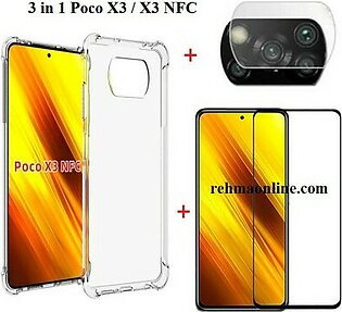 3 In 1 Poco X3 Deal (Case+Glass Protector+Lens )