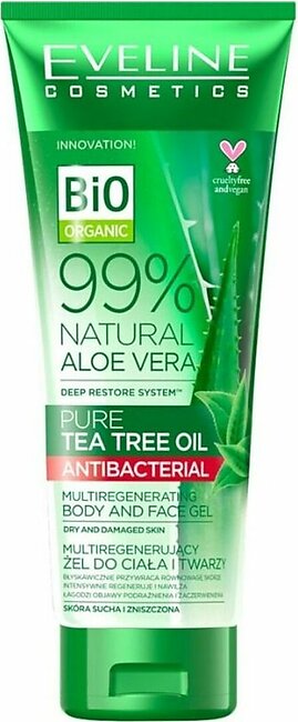 bio organic 99% natural aloe vera pure tea tree oil multifunctional body and face gel