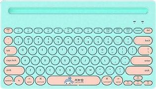 AJAZZ 320i Portable Wireless Ergonomic 79-Key Keyboard (Green,Pink)