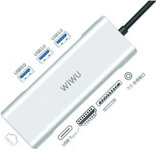 Wiwu Apollo A10VHR 10 in 1 HDMI+Lan+Vga+Stereo+Type C+Sd+Micro Sd+ 3 Usb 3.0 Macbook Type-C Hub