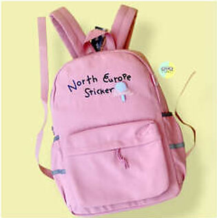 Adorable Embossed "North Europe Sticker' Bag Pack in Pastel Colours