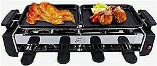 Electric Bar B Que BBQ Grill With Hot Plates-Black
