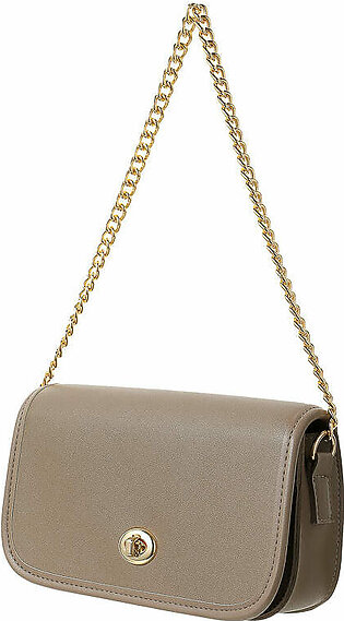 Rectangle Shoulder Bag with Twist Lock(Coffee)