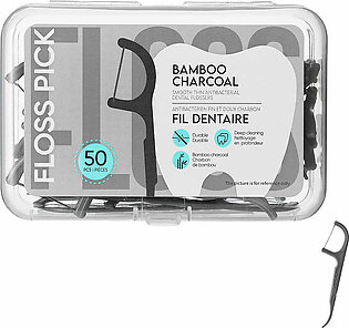 Bamboo Charcoal Smooth Thin Antibacterial Dental Flossers (50 pcs*3)