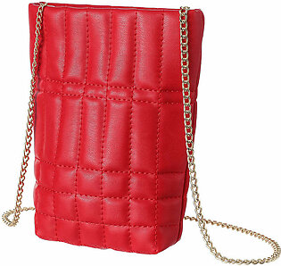 Retro Crossbody Cellphone Bag with Chain Strap (Red)