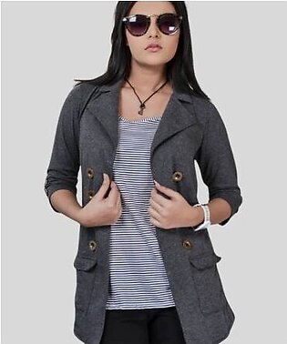 Charcoal Knitted Sailor Style Jackets