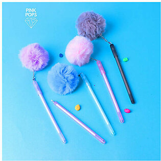 Pastel Fluffy Ball Gel Pen