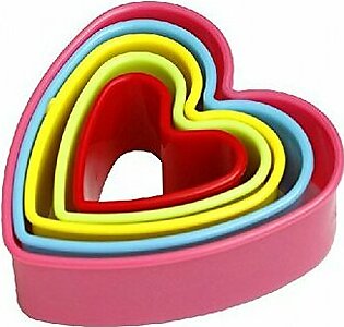5Pcs Heart Shape Plastic Biscuit Cutters