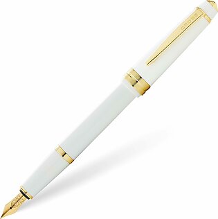 Cross Bailey Light Polished White Resin w/Gold Plated Trim Fountain Pen Item# AT0746-10
