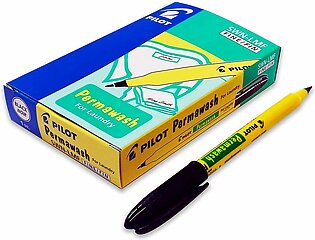 Pilot Permawash Black Marker Pen (Pack of 12 Pcs)