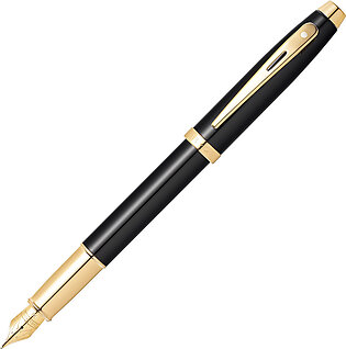 Sheaffer 100 9322 Gloss Black Featuring Gold Trim Fountain Pen