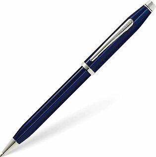 Cross Century II Translucent Blue Lacquer Ballpoint Pen with Rhodium-Plated Appointments AT0082WG-103