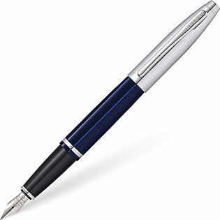 Cross Calais Chrome Blue Lacquer Fountain Pen Item# AT0116-3