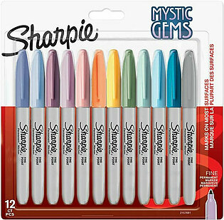 Sharpie 2157681 Fine Permanent Marker Mystic Gems 12 Color Pack