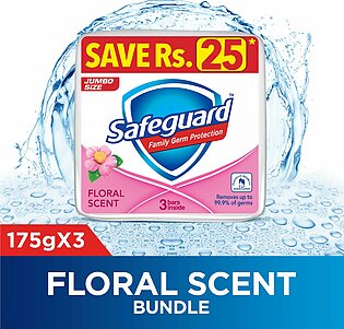 Safeguard Bar Soap Floral Scent 175gm (Bundle of 3)