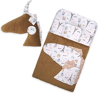 Little Star Baby 2Pcs Carry Nest & Pillow Set Brown