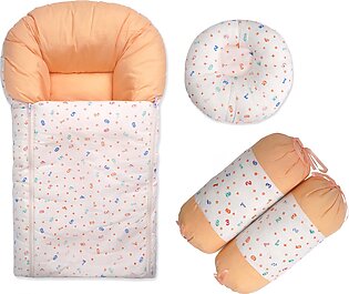 Little Star Baby 3Pcs Carry Nest & Pillow Set Orange
