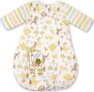 Baby Premium Quilted Long Sleeve Sleeping Bag Swaddle Animals And Trees Yellow (6-12 Months) - Sunshine