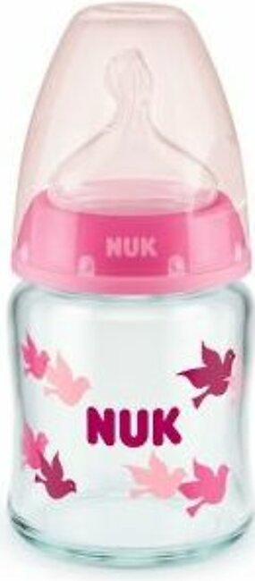 Nuk Glass Bottle Temperature Control 0-6M  Pink 120Ml