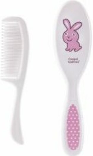Canpol Babies Soft Baby Brush And Comb Transparent Pink