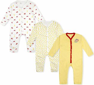 Baby 3Pcs Sleepsuit Soccer Yellow - Sunshine